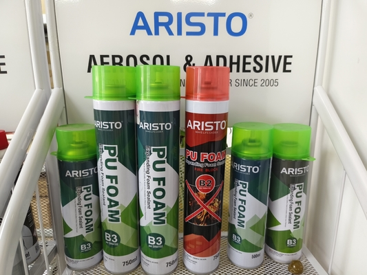 300ml / 500ml / 750ml PU رغوة رش اللون الأبيض للختم / التعبئة / العزل